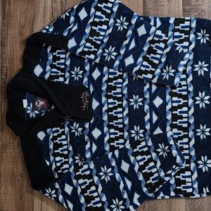 Vintage 90s TRO of Austria Fleece Pullover – Nordic Snowflake Ski Pattern XXL